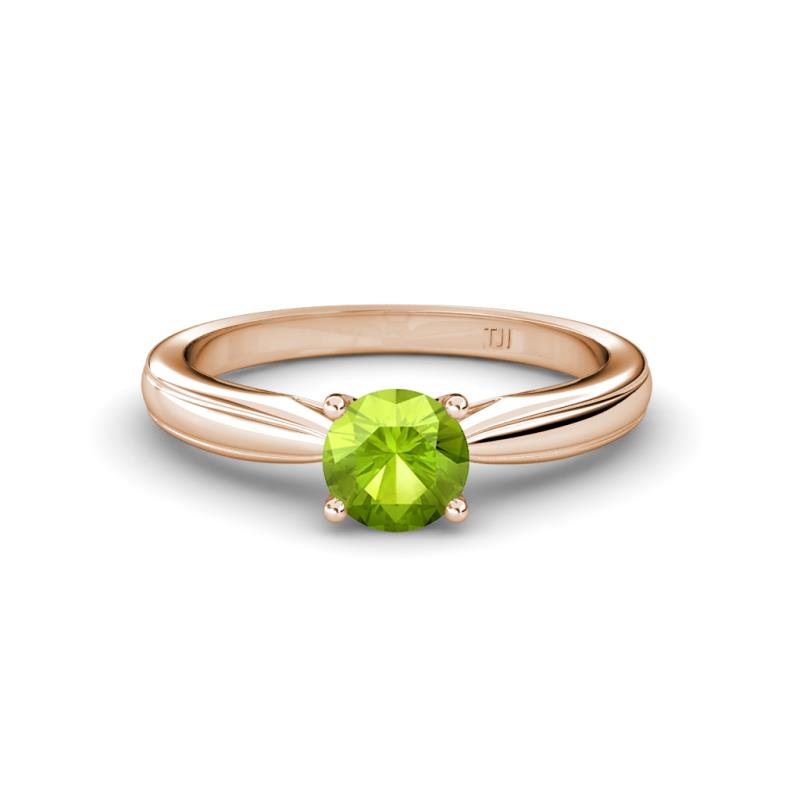 Adsila Peridot Solitaire Engagement Ring 