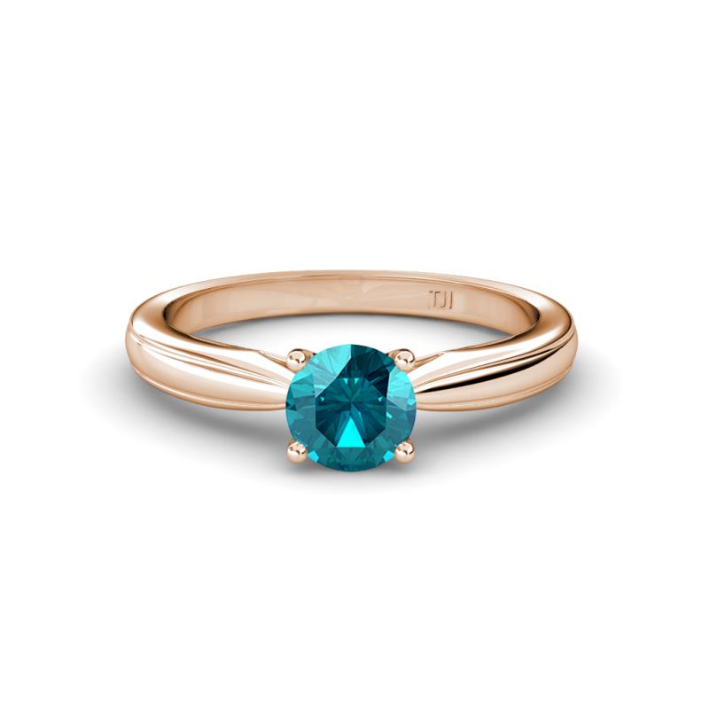 Adsila London Blue Topaz Solitaire Engagement Ring 