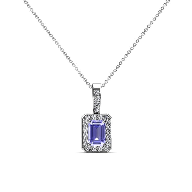 Lilian Tanzanite and Diamond Halo Pendant 