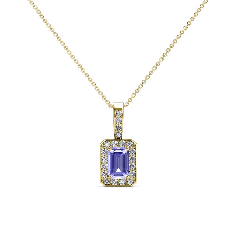 Lilian Tanzanite and Diamond Halo Pendant 