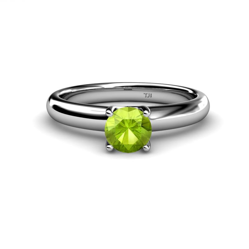 Bianca 6.50 mm Round Peridot Solitaire Engagement Ring 
