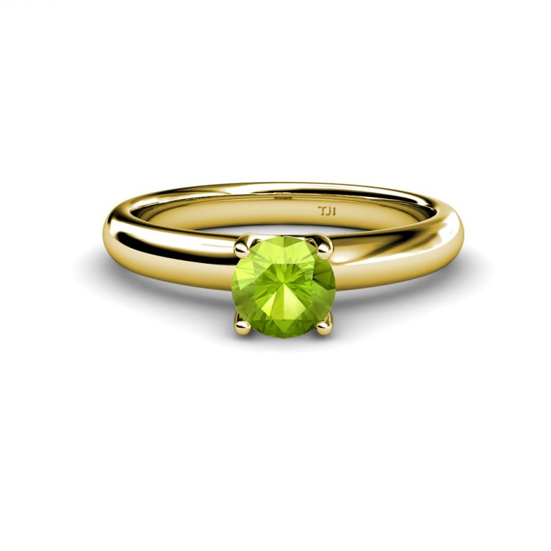 Bianca 6.50 mm Round Peridot Solitaire Engagement Ring 