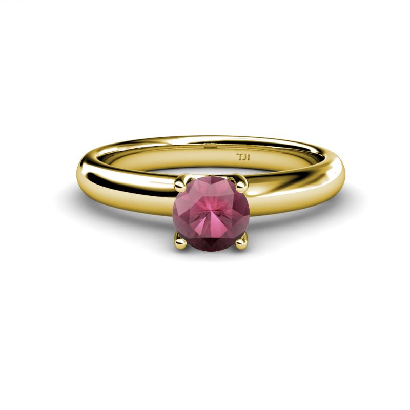 Bianca 6.50 mm Round Rhodolite Garnet Solitaire Engagement Ring 
