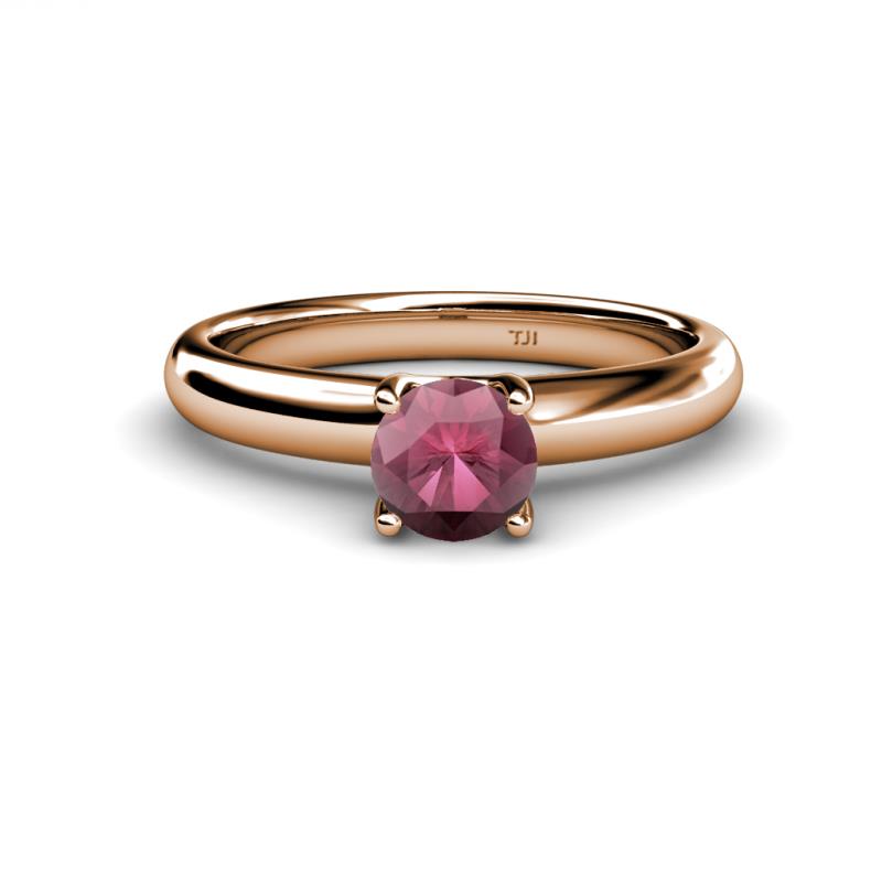 Bianca 6.50 mm Round Rhodolite Garnet Solitaire Engagement Ring 