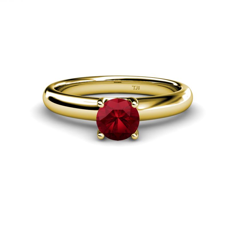 Bianca 6.00 mm Round Ruby Solitaire Engagement Ring 