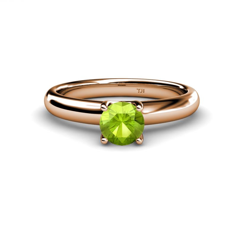 Bianca 6.50 mm Round Peridot Solitaire Engagement Ring 