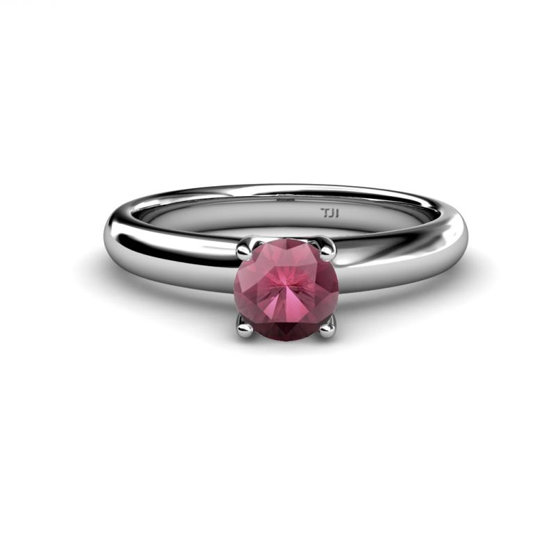 Bianca 6.50 mm Round Rhodolite Garnet Solitaire Engagement Ring 