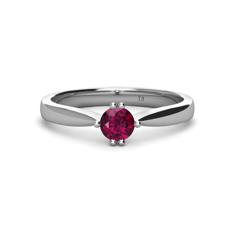 Isla 5.00 mm Round  Rhodolite Garnet Solitaire Engagement Ring  