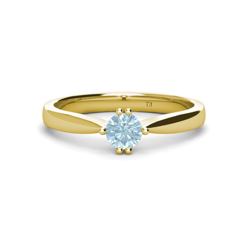 Isla 5.00 mm Round  Aquamarine Solitaire Engagement Ring  