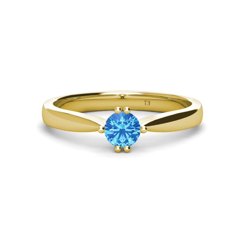 Isla 5.00 mm Round  Blue Topaz Solitaire Engagement Ring  