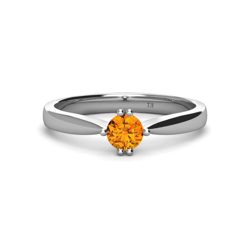 Isla 5.00 mm Round  Citrine Solitaire Engagement Ring  