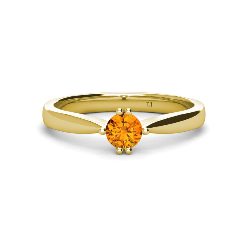 Isla 5.00 mm Round  Citrine Solitaire Engagement Ring  
