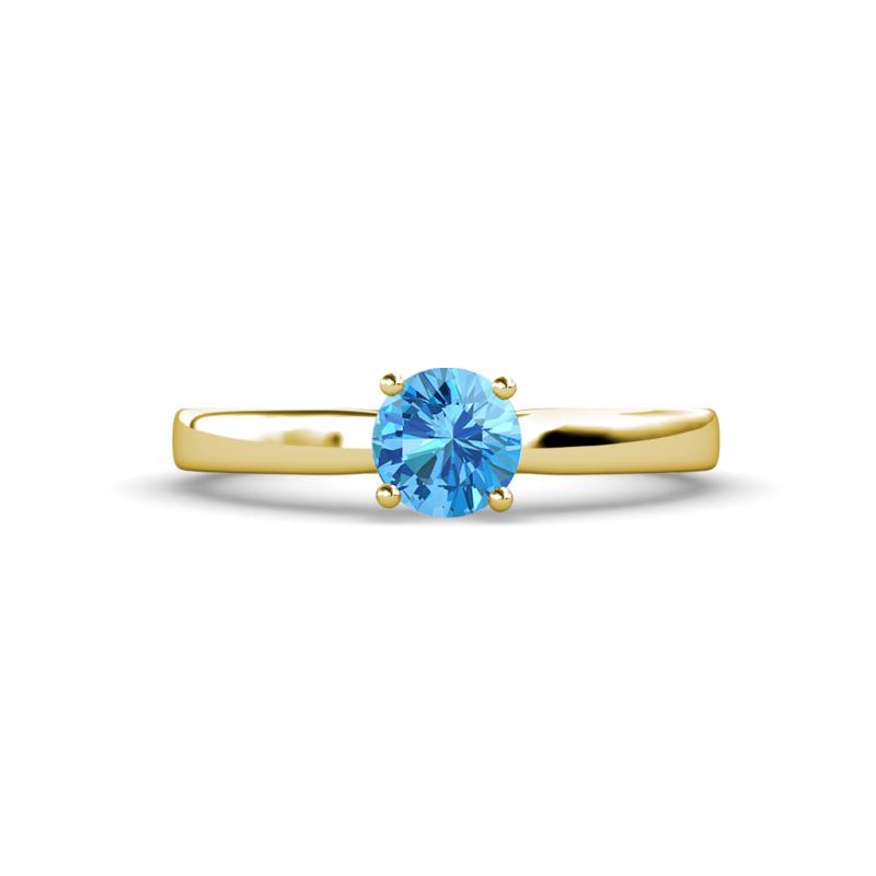 Annora Blue Topaz Solitaire Engagement Ring 