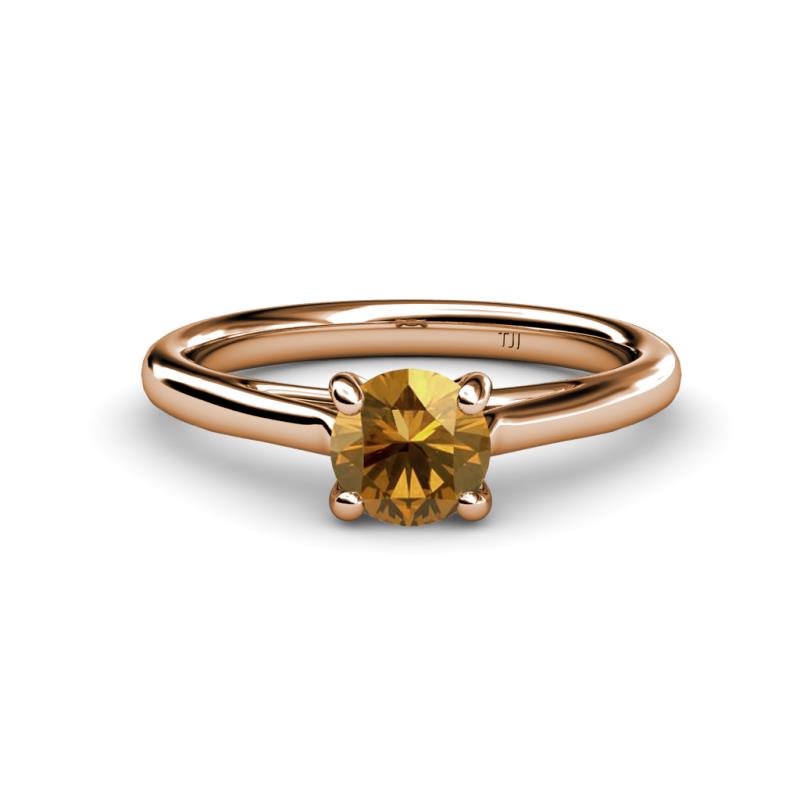 Nitsa 6.50 mm Round Citrine Solitaire Engagement Ring 