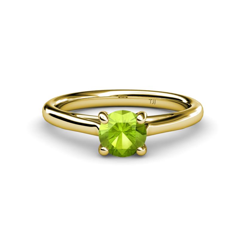 Nitsa 6.50 mm Round Peridot Solitaire Engagement Ring 