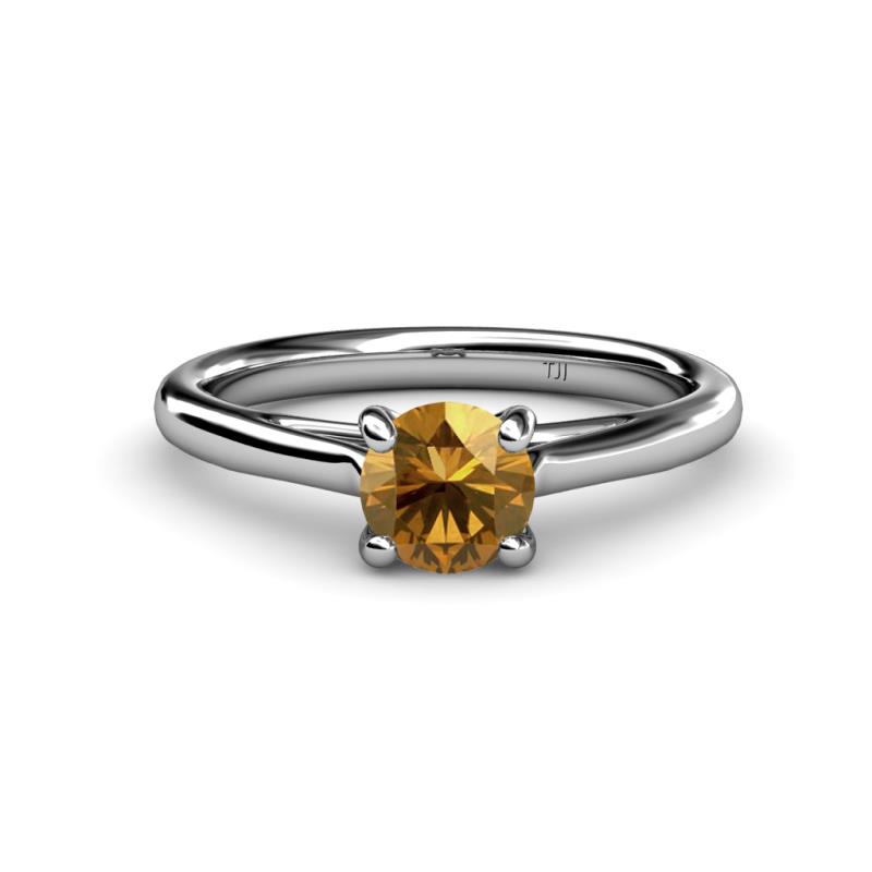 Nitsa 6.50 mm Round Citrine Solitaire Engagement Ring 