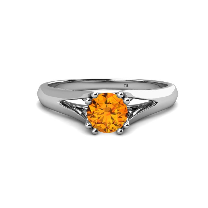 Adira 6.50 mm Round Citrine Solitaire Engagement Ring 