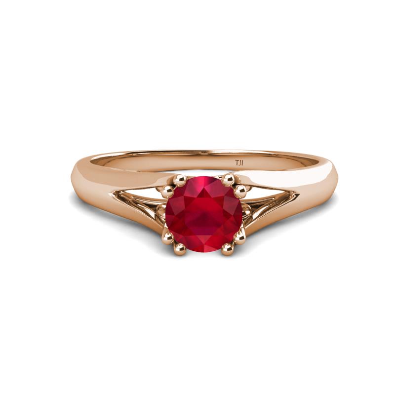 Adira 6.00 mm Round Ruby Solitaire Engagement Ring 