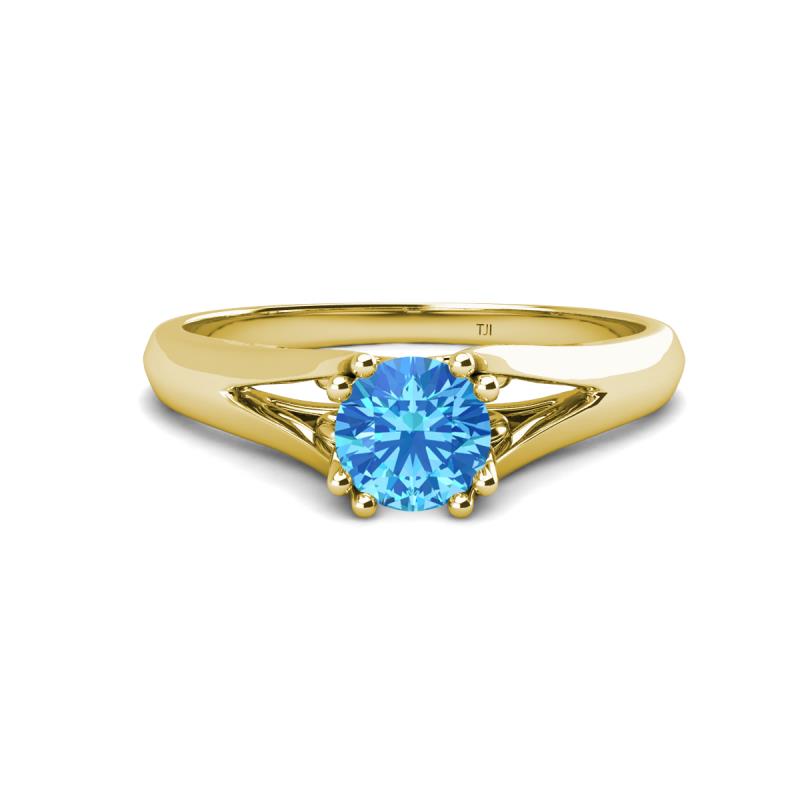 Adira 6.50 mm Round Blue Topaz Solitaire Engagement Ring 