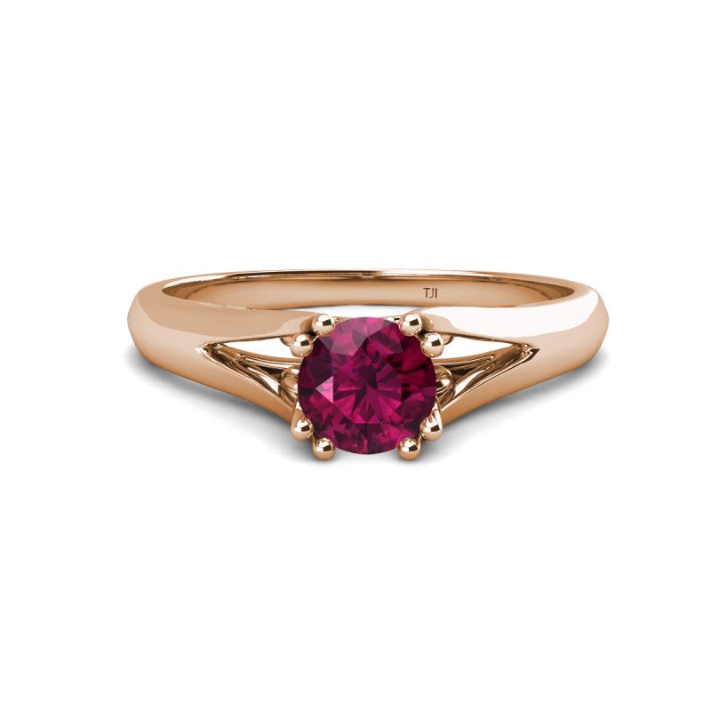Adira 6.50 mm Round Rhodolite Garnet Solitaire Engagement Ring 