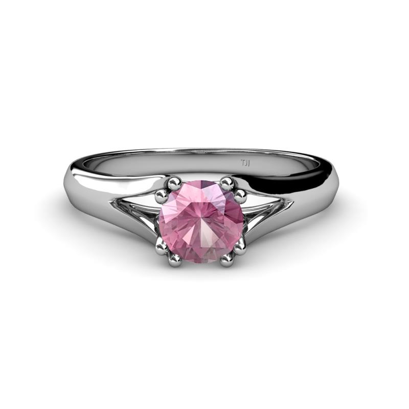 Adira 6.50 mm Round Pink Tourmaline Solitaire Engagement Ring 
