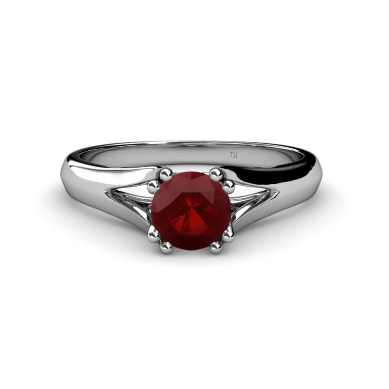 Adira 6.50 mm Round Red Garnet Solitaire Engagement Ring 