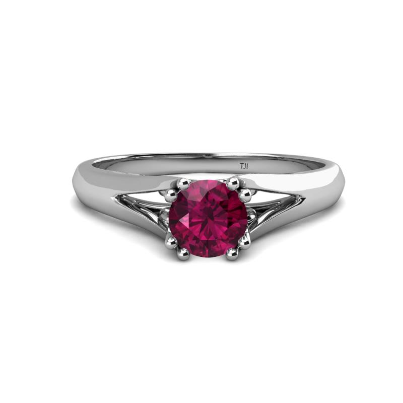 Adira 6.50 mm Round Rhodolite Garnet Solitaire Engagement Ring 
