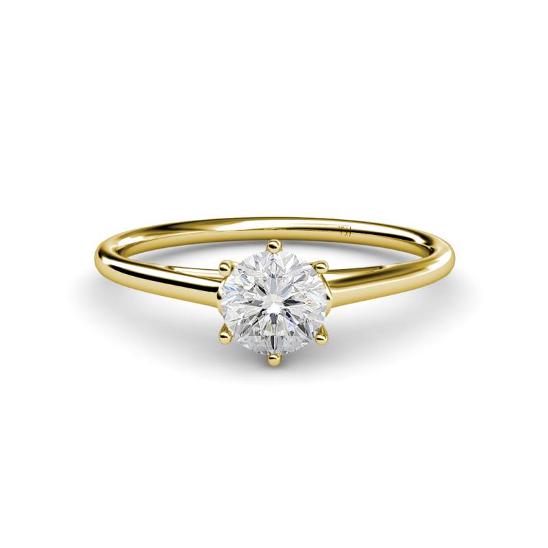 Verena 6.00 mm Round White Sapphire Solitaire Engagement Ring 