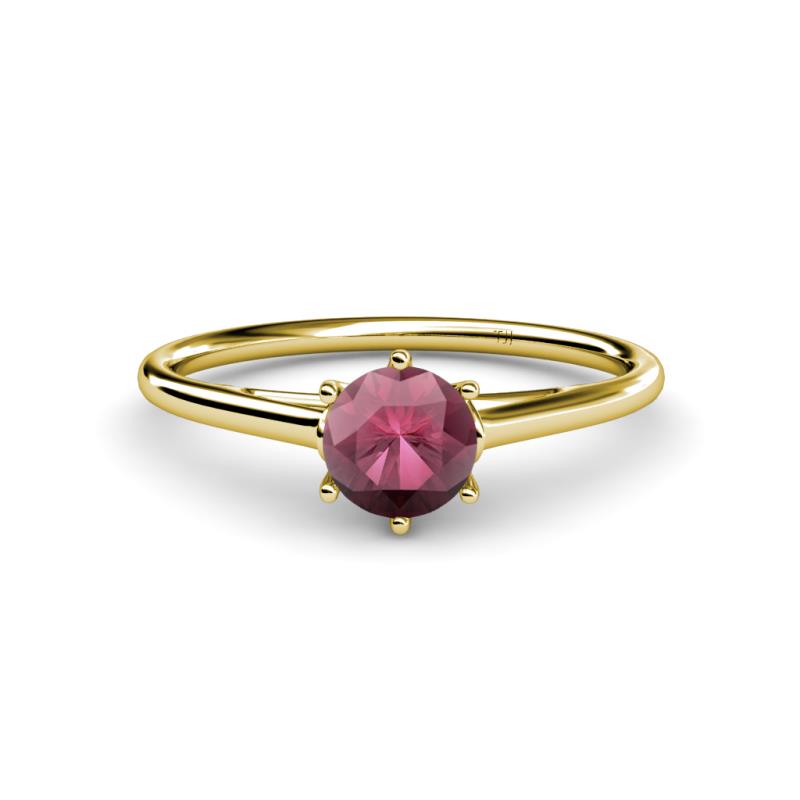 Verena 6.50 mm Round Rhodolite Garnet Solitaire Engagement Ring 