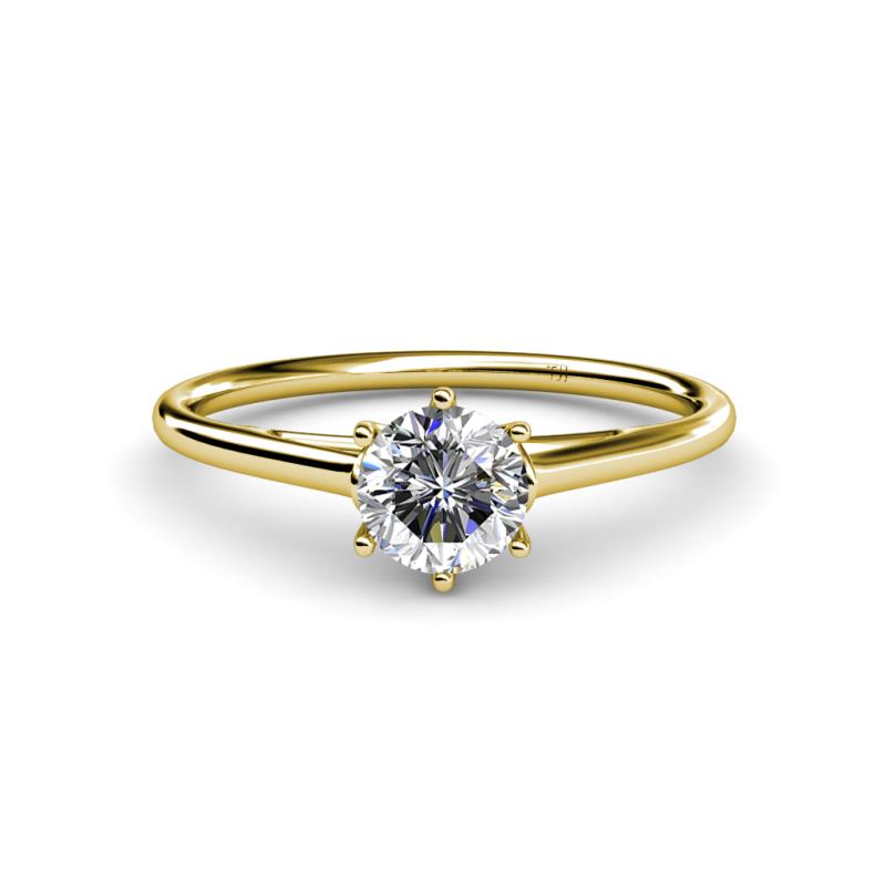 Verena GIA Certified 6.50 mm Round Diamond Solitaire Engagement Ring 