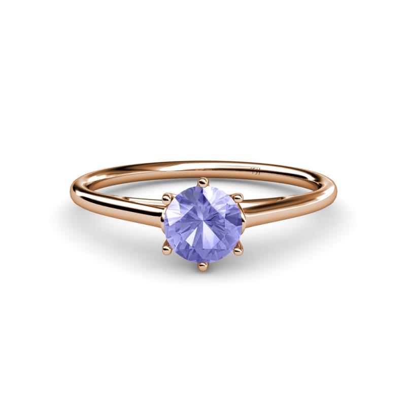 Verena 6.50 mm Round Tanzanite Solitaire Engagement Ring 