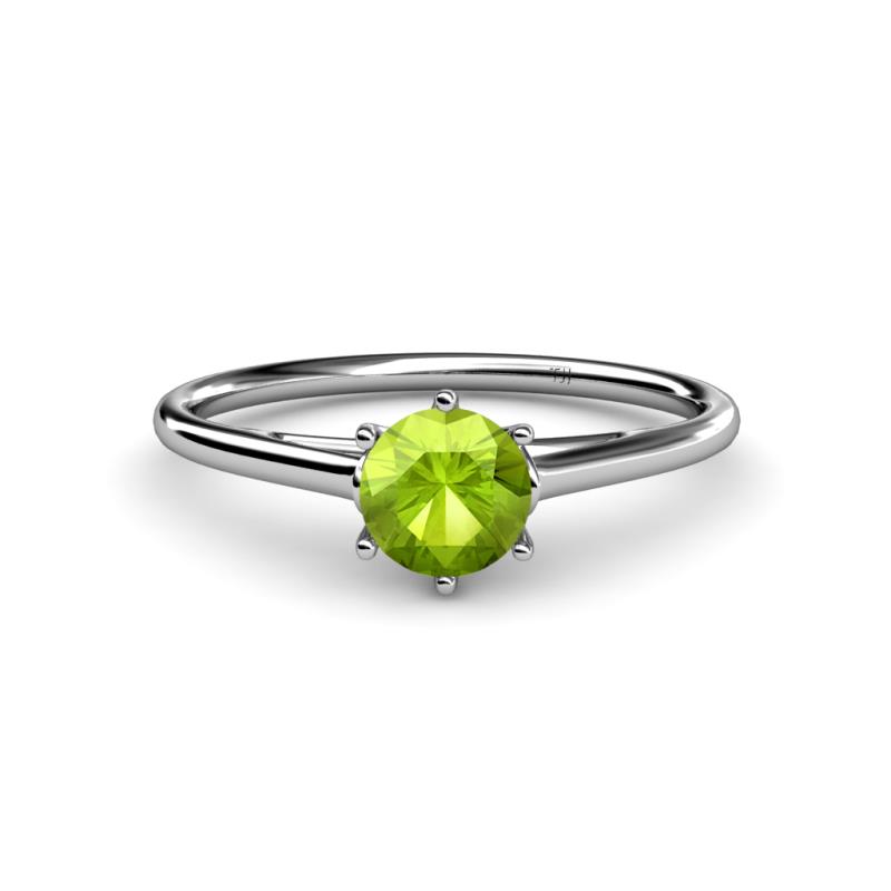 Verena 6.50 mm Round Peridot Solitaire Engagement Ring 