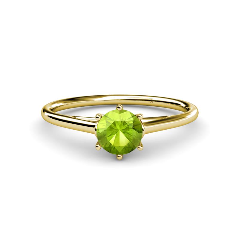 Verena 6.50 mm Round Peridot Solitaire Engagement Ring 