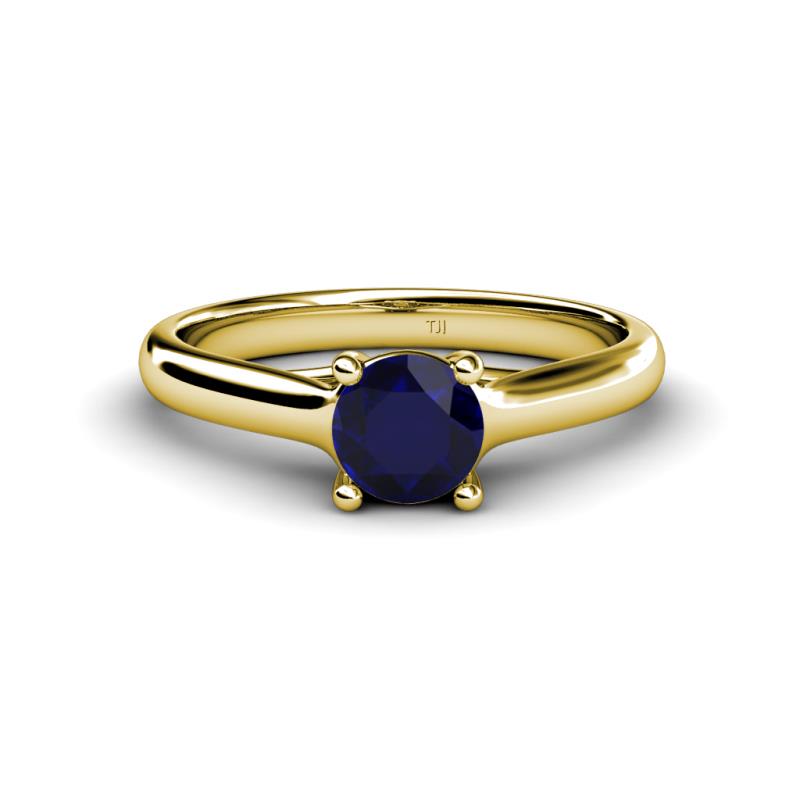 Corona Blue Sapphire Solitaire Engagement Ring 