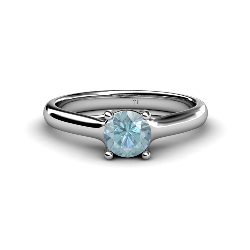 Corona Aquamarine Solitaire Engagement Ring 
