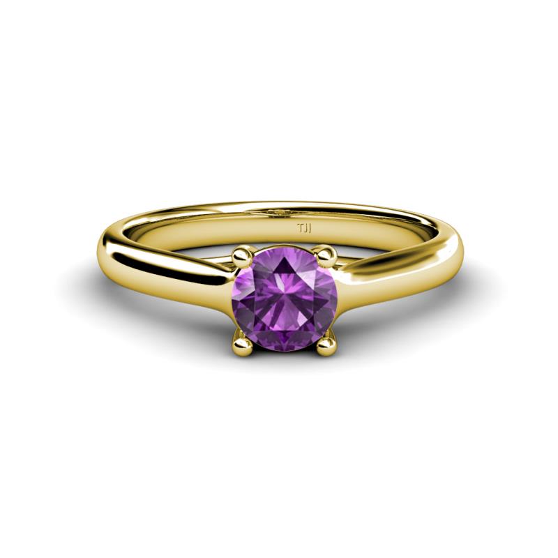 Corona Amethyst Solitaire Engagement Ring 