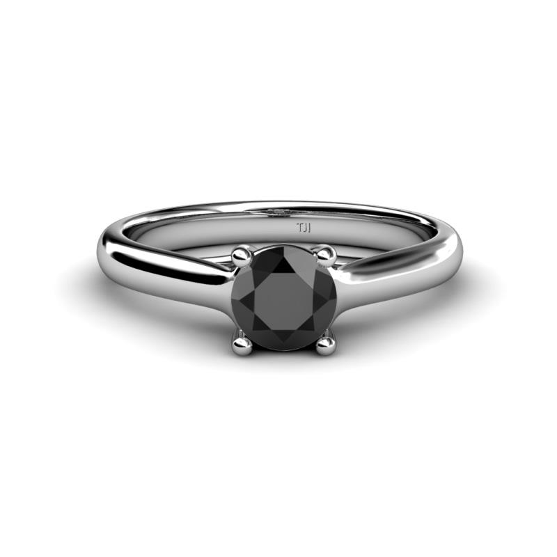 Corona Black Diamond Solitaire Engagement Ring 