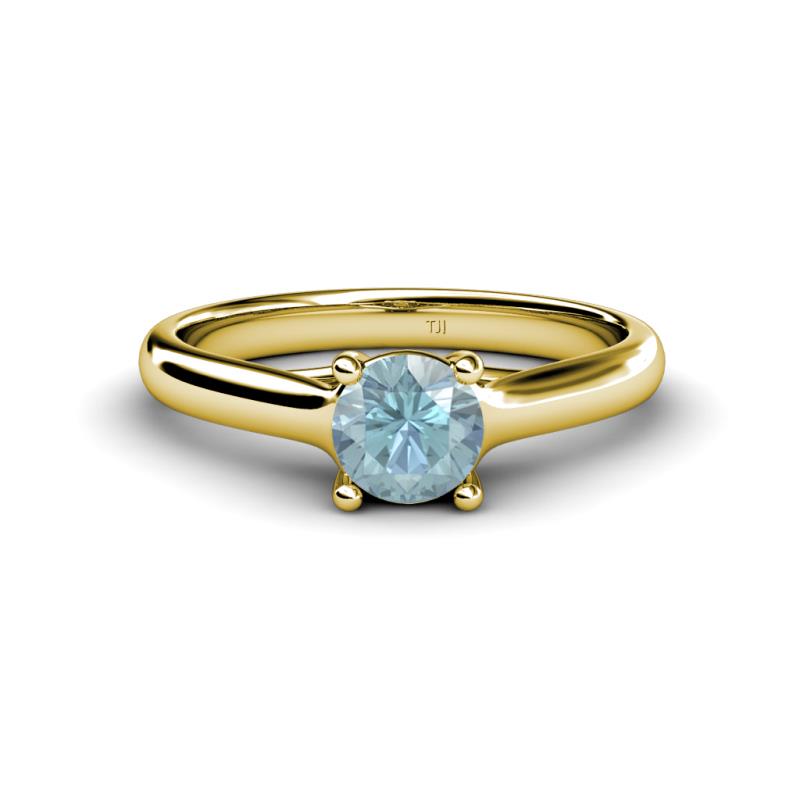 Corona Aquamarine Solitaire Engagement Ring 