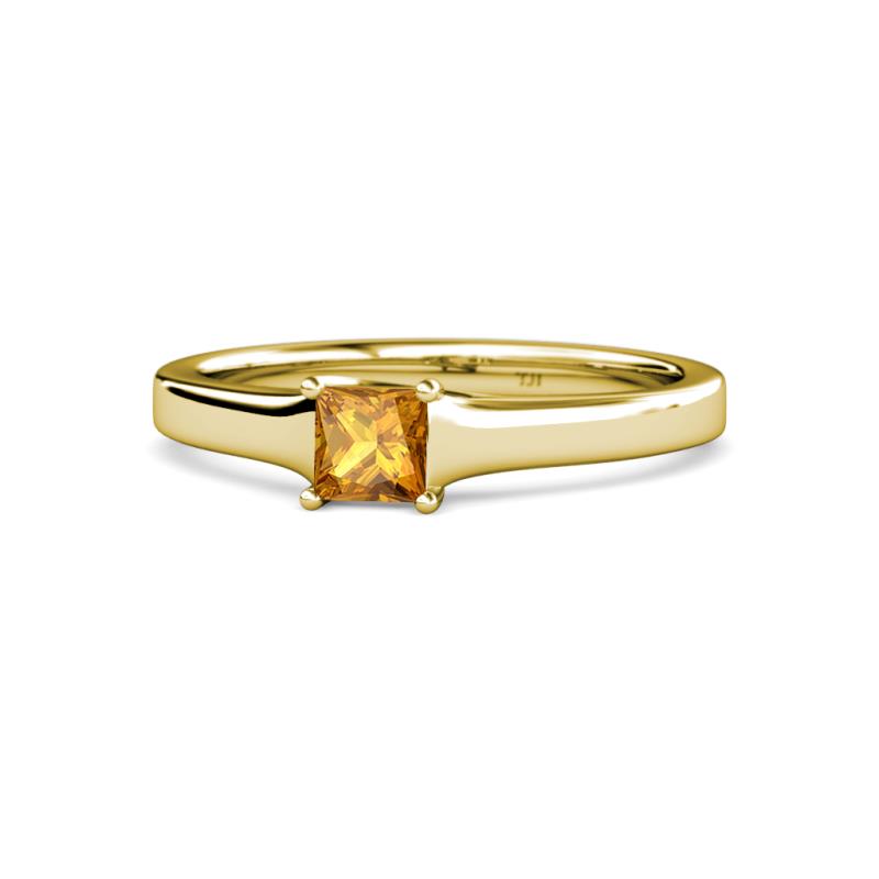 Jemima Princess Cut Citrine Solitaire Engagement Ring 
