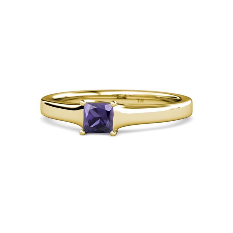 Jemima Princess Cut Iolite Solitaire Engagement Ring 