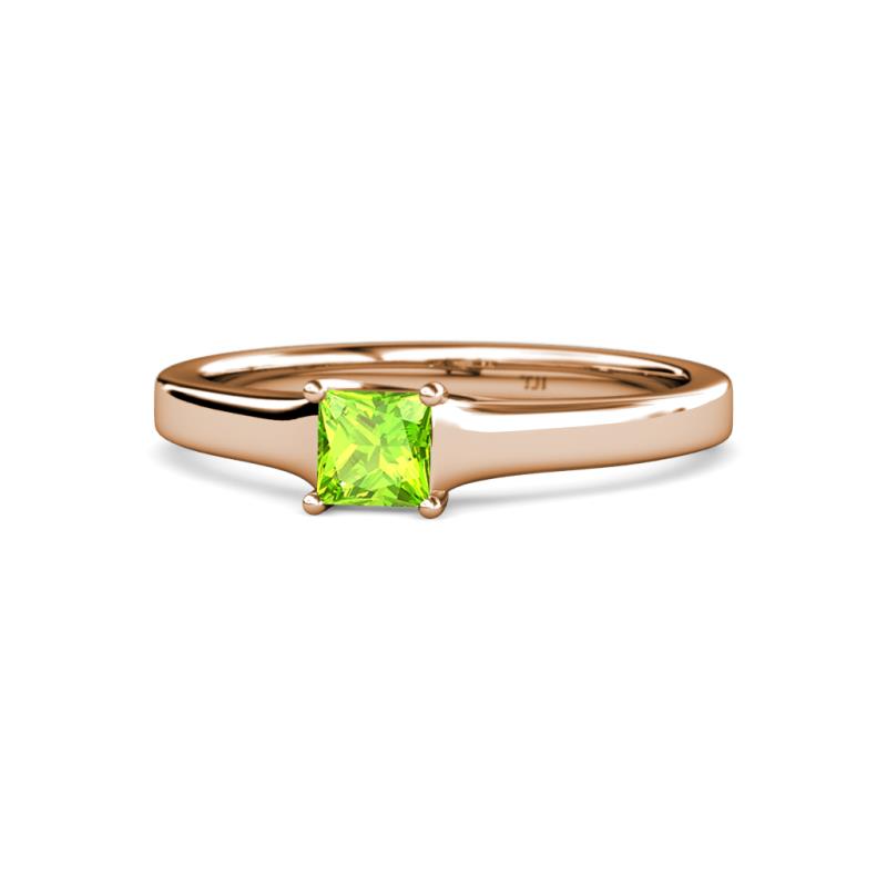 Jemima Princess Cut Peridot Solitaire Engagement Ring 