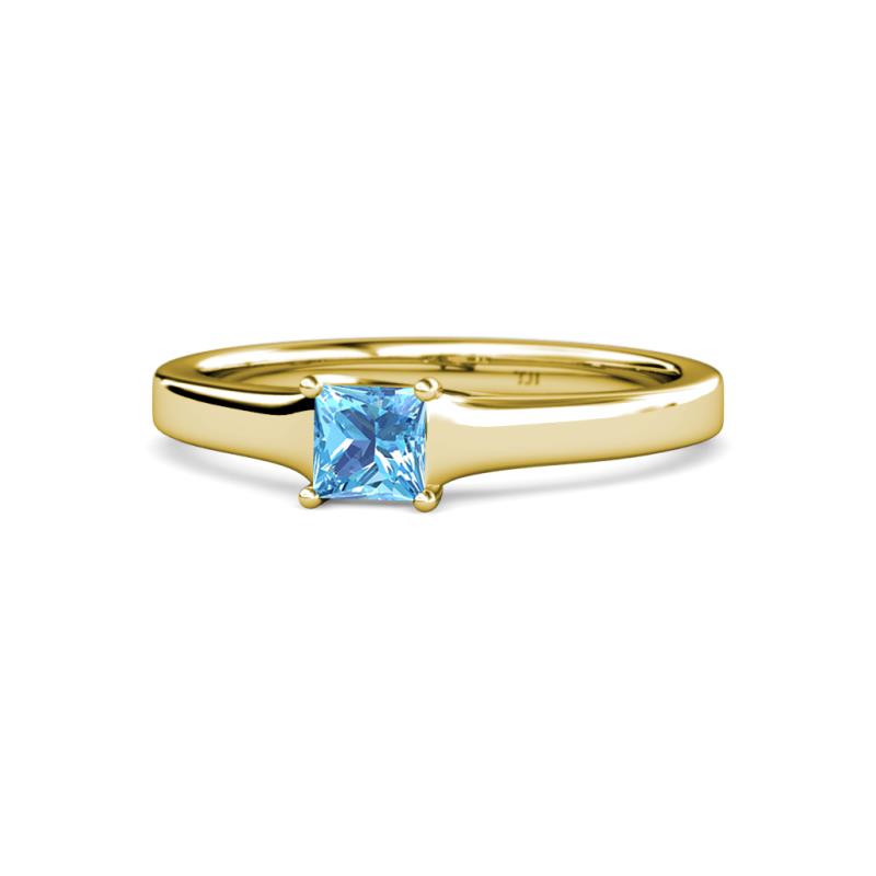 Jemima Princess Cut Blue Topaz Solitaire Engagement Ring 