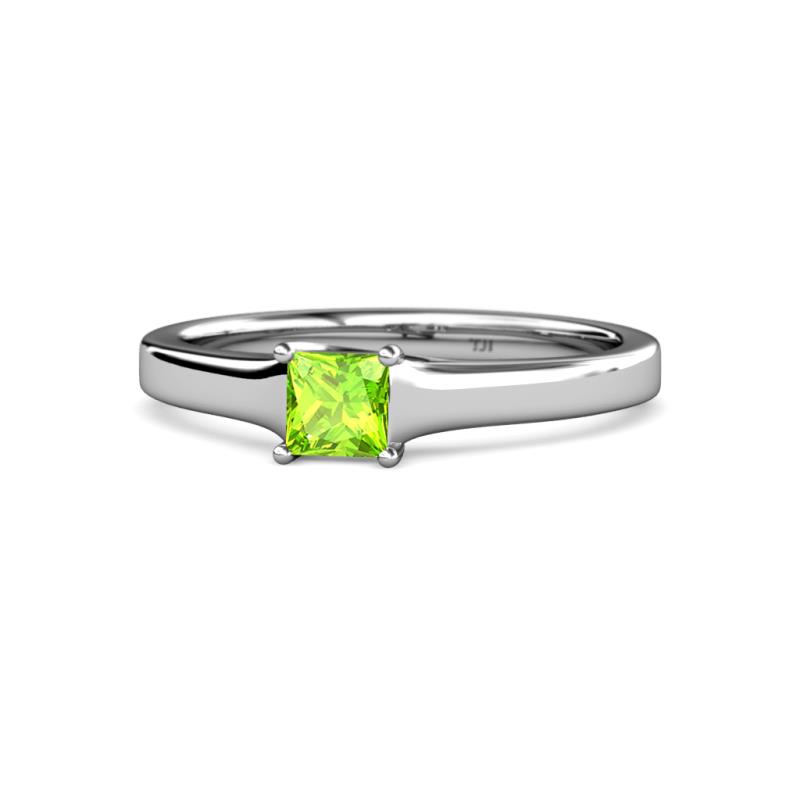 Jemima Princess Cut Peridot Solitaire Engagement Ring 