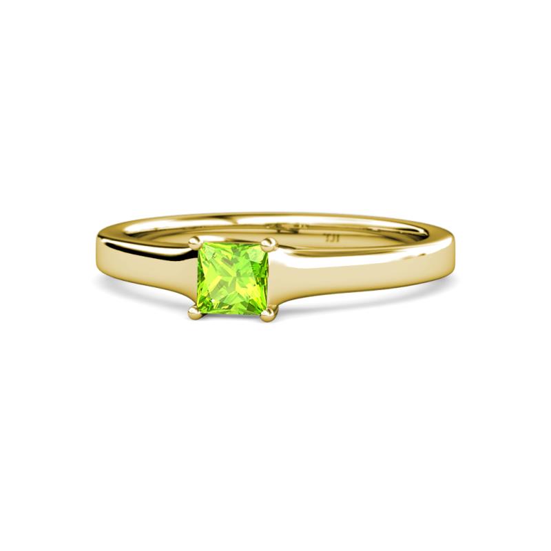 Jemima Princess Cut Peridot Solitaire Engagement Ring 