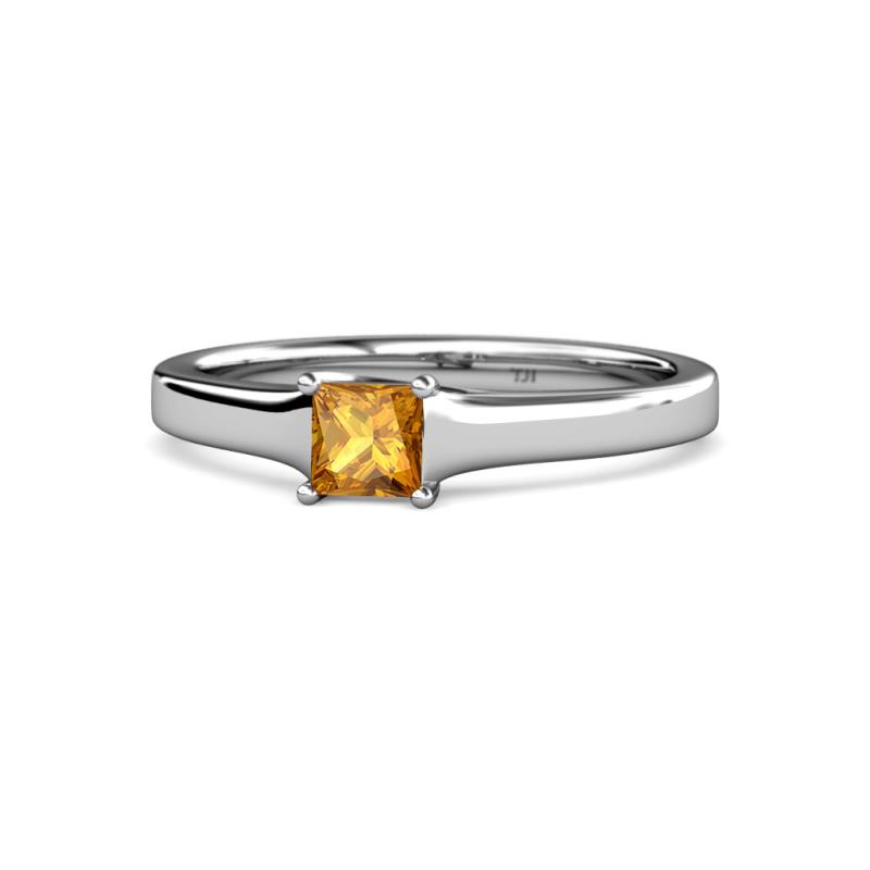 Jemima Princess Cut Citrine Solitaire Engagement Ring 