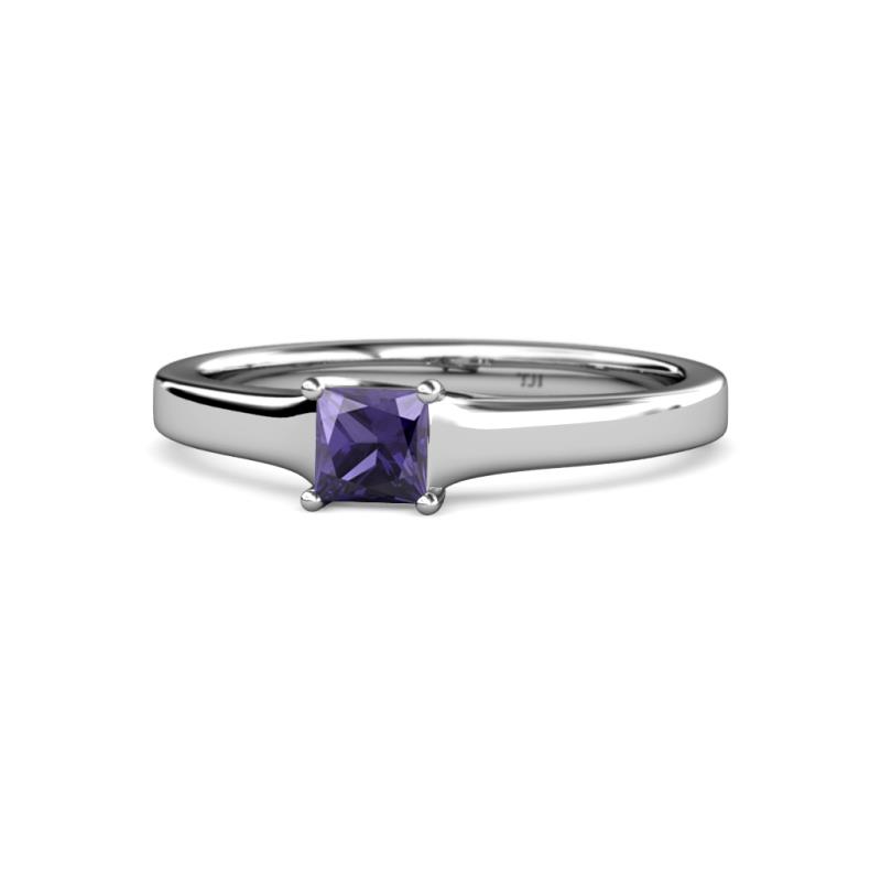 Jemima Princess Cut Iolite Solitaire Engagement Ring 