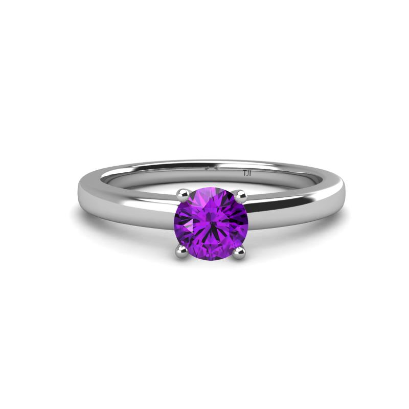 Kyle 6.50 mm Round Amethyst Solitaire Engagement Ring 