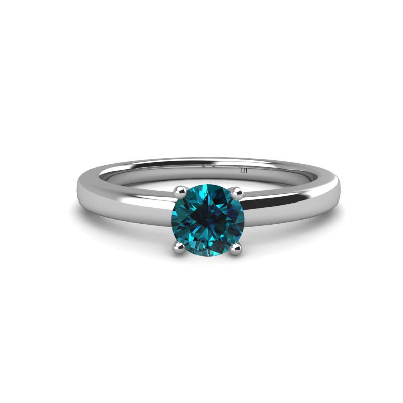 Kyle 6.00 mm Round Blue Diamond Solitaire Engagement Ring 