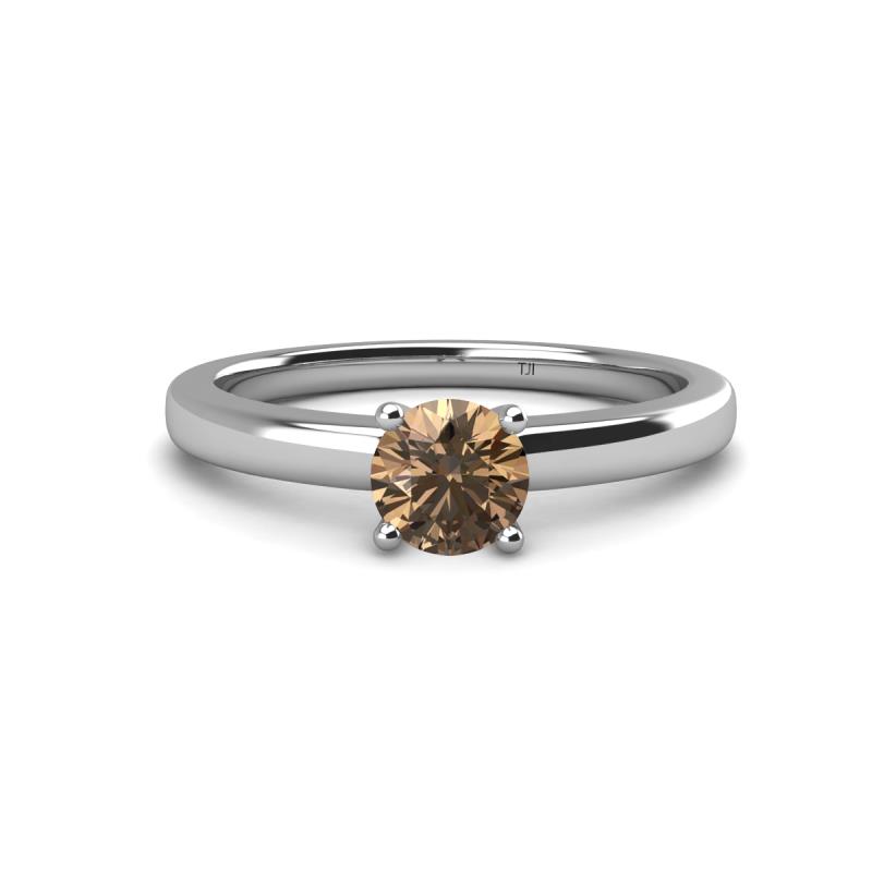 Kyle 6.50 mm Round Smoky Quartz Solitaire Engagement Ring 