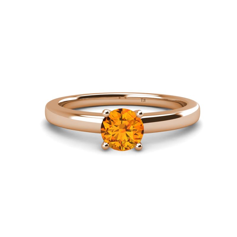 Kyle 6.50 mm Round Citrine Solitaire Engagement Ring 